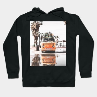 Coastal, Travelling car, Palms, Beach art Sea, Ocean, Modern art, Wall art, Print, Minimalistic, Modern Hoodie